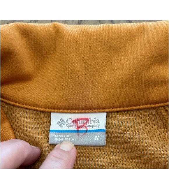 Columbia dull orange Long Sleeve Boxy Hoodie with Polo Collar size M - Picture 4 of 7